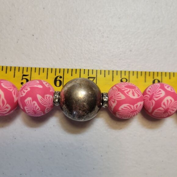 Pink Floral Chunky Statement Necklace by Edna Designs - Picture 14 of 14